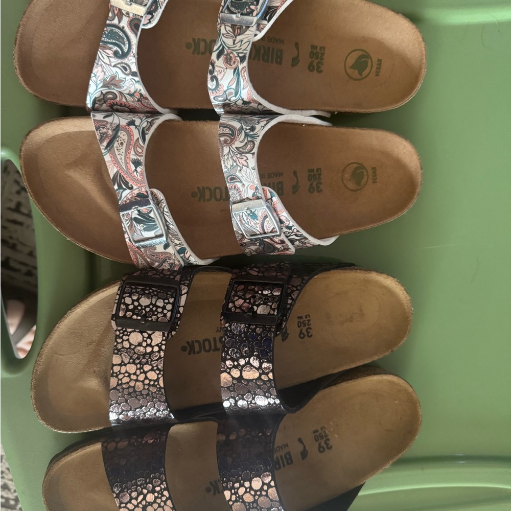 Birkenstock Sandals  black an copper bubble rare